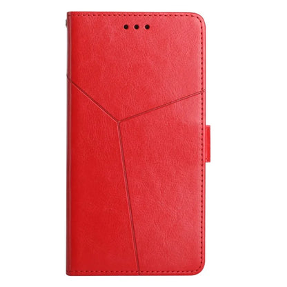 HT01 For Realme 12+ 5G Case Flip Wallet Leather Cover Y-shaped Lines Imprinted