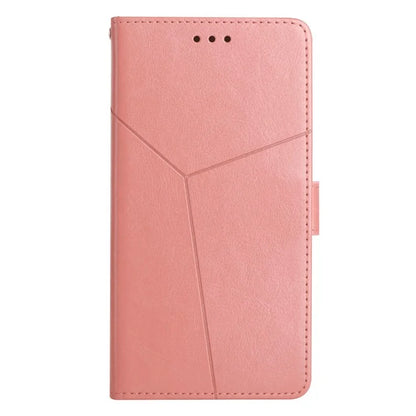 HT01 For Realme 12+ 5G Case Flip Wallet Leather Cover Y-shaped Lines Imprinted