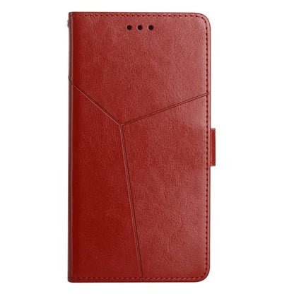 HT01 For Realme 12+ 5G Case Flip Wallet Leather Cover Y-shaped Lines Imprinted