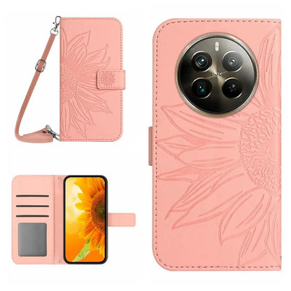 HT04 For Realme 12 Pro 5G / 12 Pro+ 5G Case Sunflower Leather Crossbody Phone Cover