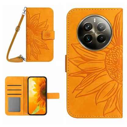 HT04 For Realme 12 Pro 5G / 12 Pro+ 5G Case Sunflower Leather Crossbody Phone Cover
