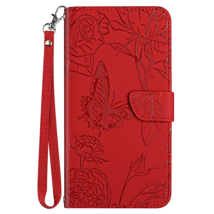 HT03 For Realme 12+ 5G Case Wallet Leather Flip Phone Cover with Hand Strap
