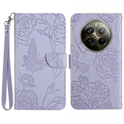 HT03 For Realme 12+ 5G Case Wallet Leather Flip Phone Cover with Hand Strap