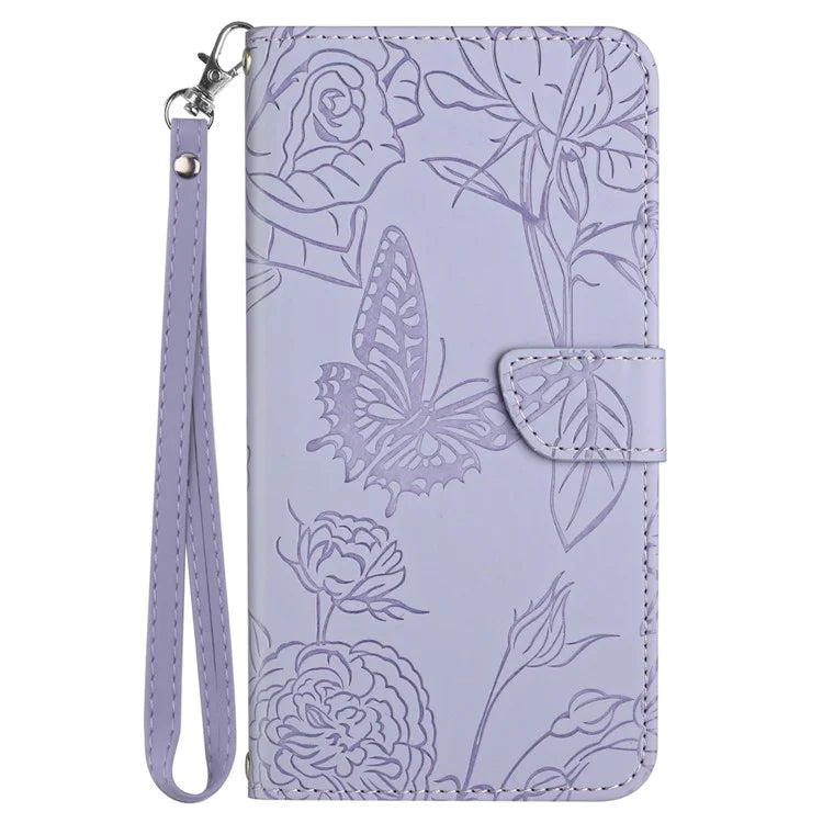 HT03 For Realme 12+ 5G Case Wallet Leather Flip Phone Cover with Hand Strap