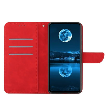 HT05 For Realme 12+ 5G Wallet Case PU Leather Stand Phone Cover Lines Imprinted