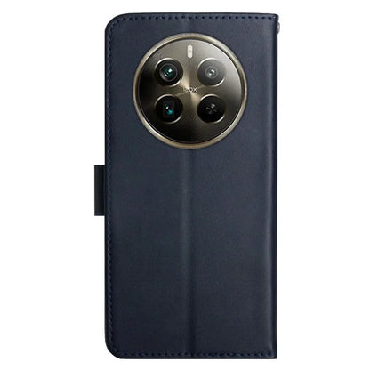HT02 For Realme 12+ 5G Case Nappa Texture Genuine Cow Leather+TPU Phone Cover