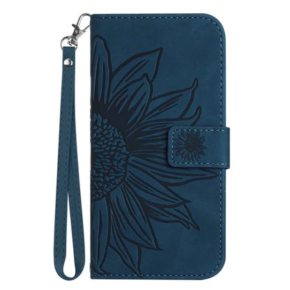 HT04 For Realme 12+ 5G Wallet Case Sunflower Leather Phone Cover with Hand Strap