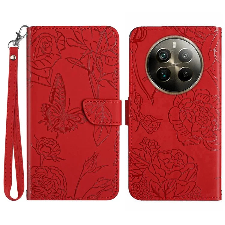 HT03 For Realme 12 Pro 5G / 12 Pro+ 5G Case with Wrist Strap PU Leather Wallet Phone Cover