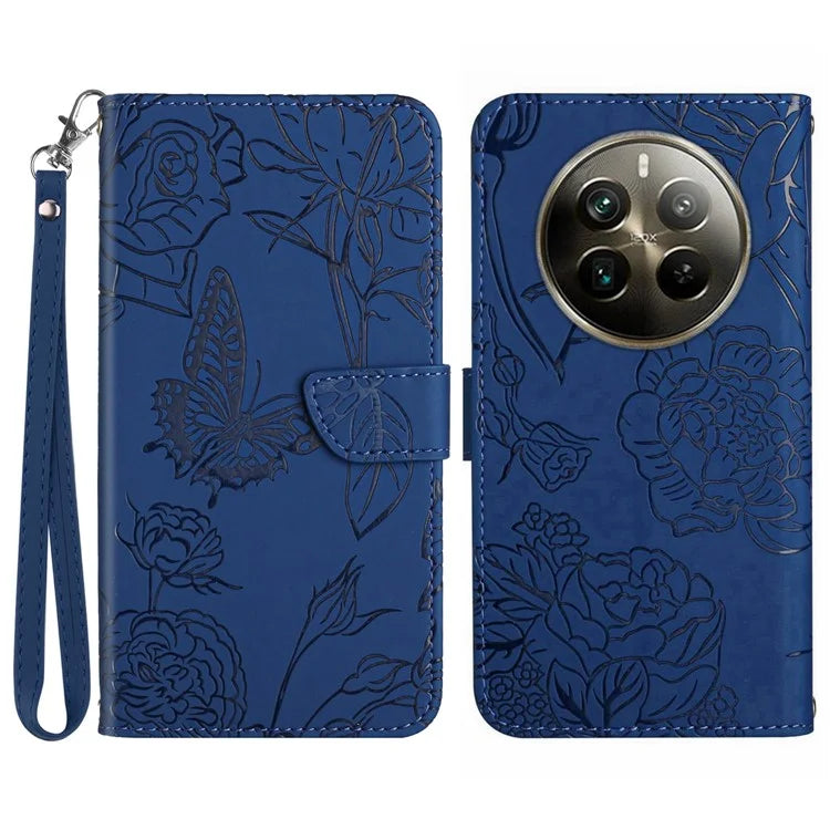 HT03 For Realme 12 Pro 5G / 12 Pro+ 5G Case with Wrist Strap PU Leather Wallet Phone Cover
