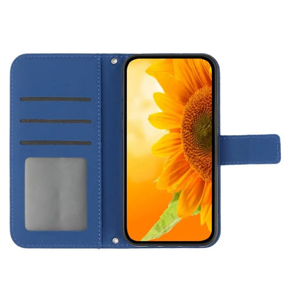 HT04 For Realme 12+ 5G Crossbody Case Sunflower PU Leather Flip Wallet Phone Cover