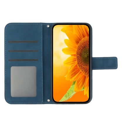HT04 For Realme 12+ 5G Crossbody Case Sunflower PU Leather Flip Wallet Phone Cover