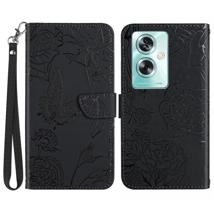 HT03 For Oppo Reno11 F 5G / F25 Pro 5G Leather Case Butterfly Flower Wallet Phone Cover
