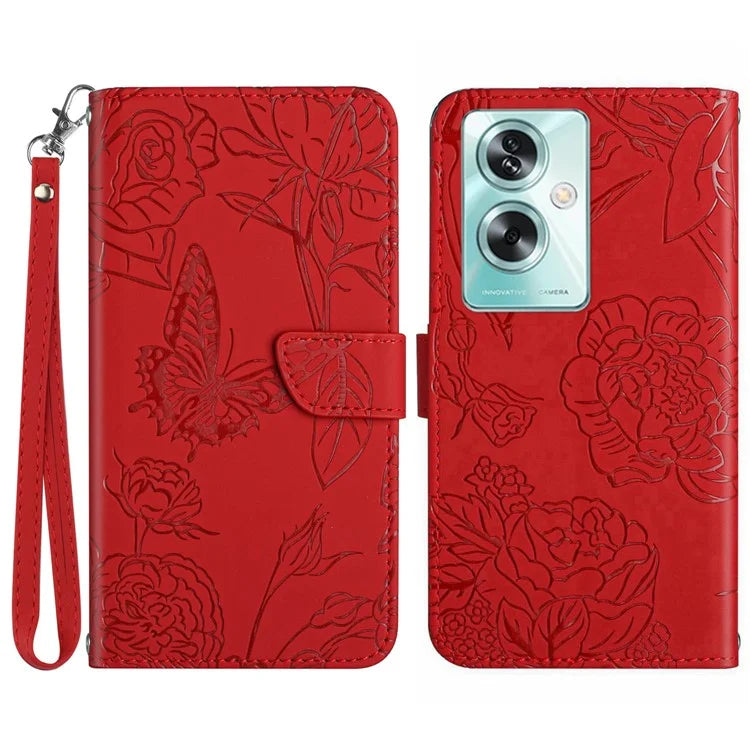 HT03 For Oppo Reno11 F 5G / F25 Pro 5G Leather Case Butterfly Flower Wallet Phone Cover