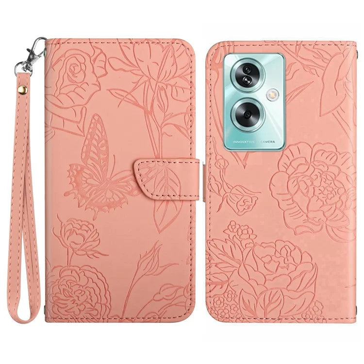 HT03 For Oppo Reno11 F 5G / F25 Pro 5G Leather Case Butterfly Flower Wallet Phone Cover
