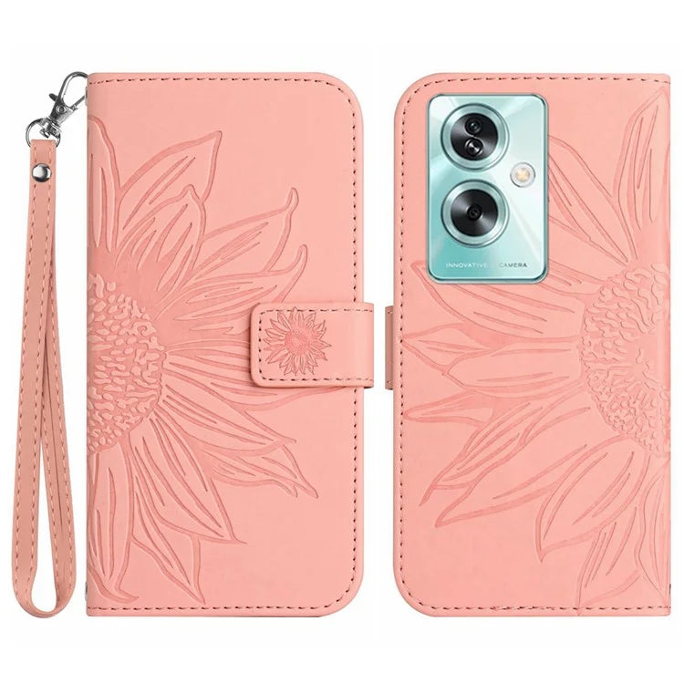 HT04 For Oppo Reno11 F 5G / F25 Pro 5G Case Sunflower Pattern Wallet Flip Leather Phone Cover