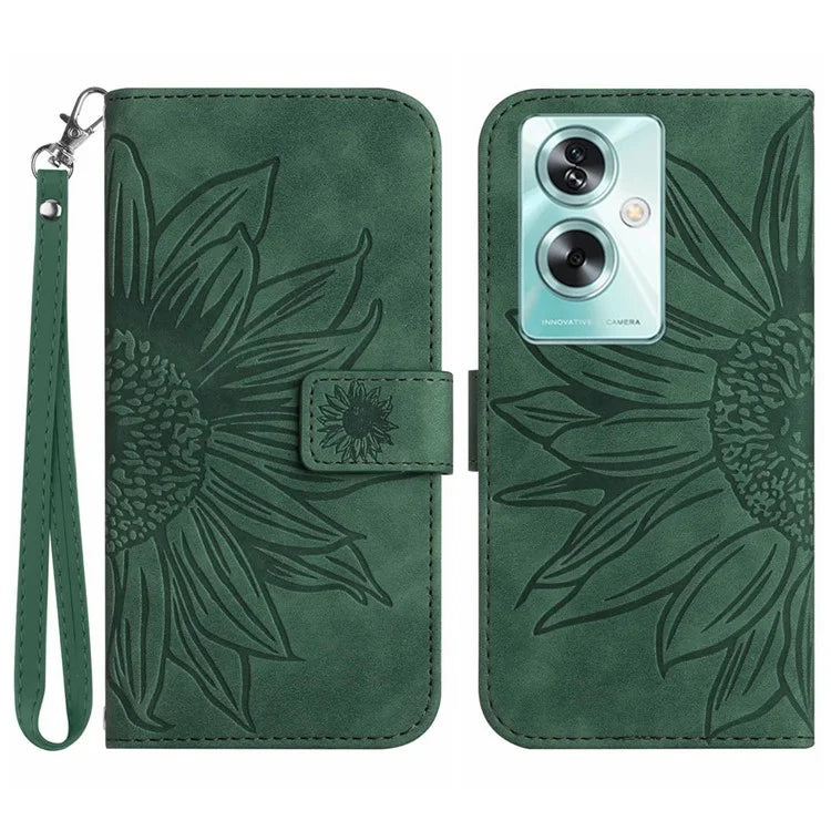 HT04 For Oppo Reno11 F 5G / F25 Pro 5G Case Sunflower Pattern Wallet Flip Leather Phone Cover