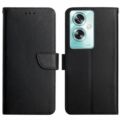 HT02 For Oppo Reno11 F 5G / F25 Pro 5G Case Genuine Cow Leather Solid Color Phone Cover