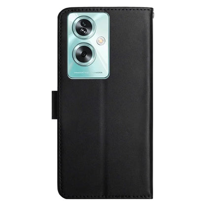 HT02 For Oppo Reno11 F 5G / F25 Pro 5G Case Genuine Cow Leather Solid Color Phone Cover