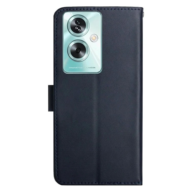 HT02 For Oppo Reno11 F 5G / F25 Pro 5G Case Genuine Cow Leather Solid Color Phone Cover