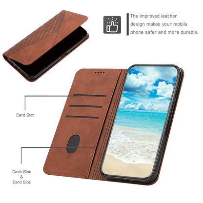 For Xiaomi Redmi Note 13 Pro 4G / Poco M6 Pro 4G Magnetic Phone Case Skin-touch PU Leather Card Slots Cover