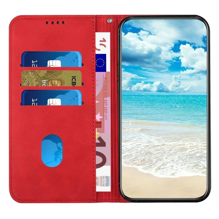 For Xiaomi Redmi Note 13 Pro 4G / Poco M6 Pro 4G Magnetic Phone Case Skin-touch PU Leather Card Slots Cover