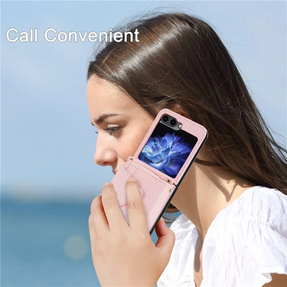 For Samsung Galaxy Z Flip5 5G Case PU Leather Card Slots Holder Phone Back Cover