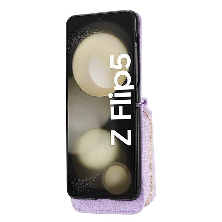 For Samsung Galaxy Z Flip5 5G Case PU Leather Card Slots Holder Phone Back Cover