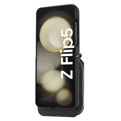 For Samsung Galaxy Z Flip5 5G Case PU Leather Card Slots Holder Phone Back Cover