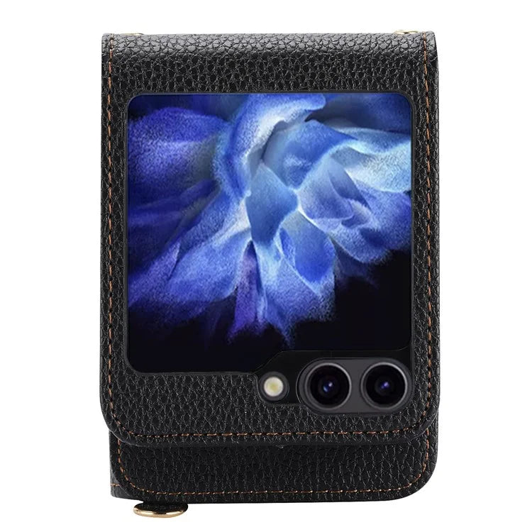For Samsung Galaxy Z Flip5 5G Case PU Leather Card Slots Holder Phone Back Cover