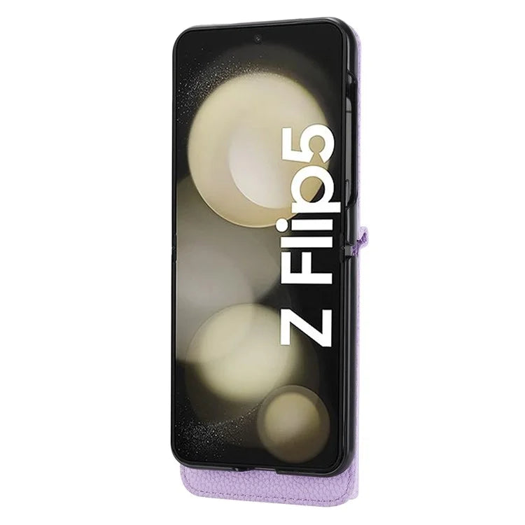 For Samsung Galaxy Z Flip5 5G Case Card Holder Crossbody Phone Purse Leather Back Cover