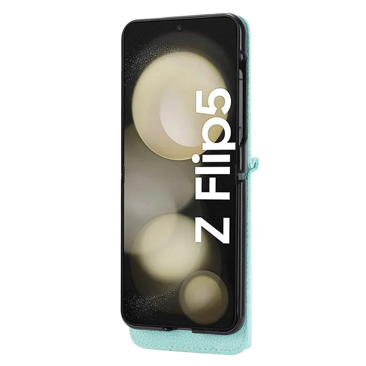 For Samsung Galaxy Z Flip5 5G Case Card Holder Crossbody Phone Purse Leather Back Cover