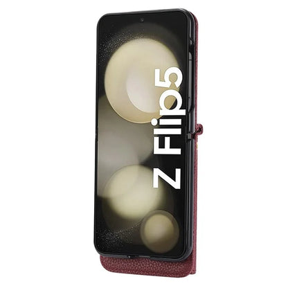 For Samsung Galaxy Z Flip5 5G Case Card Holder Crossbody Phone Purse Leather Back Cover