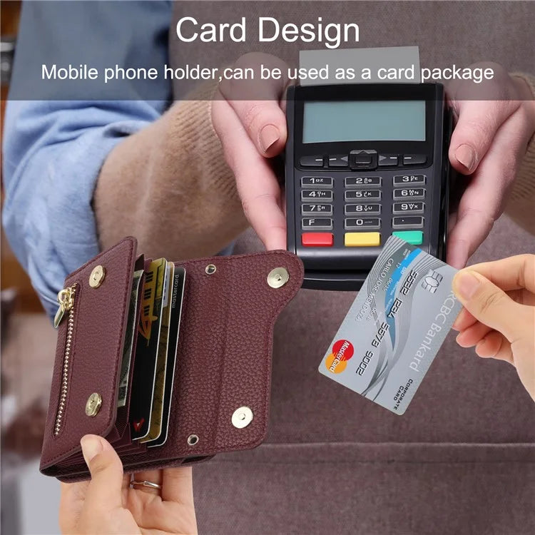 For Samsung Galaxy Z Flip4 5G Back Case PU Leather Zipper Wallet Phone Cover with Shoulder Strap