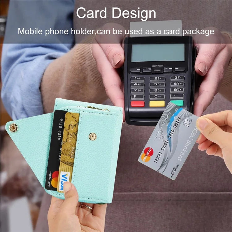For Samsung Galaxy Z Flip3 5G Back Case PU Leather Zipper Wallet Phone Cover with Detachable Lanyard