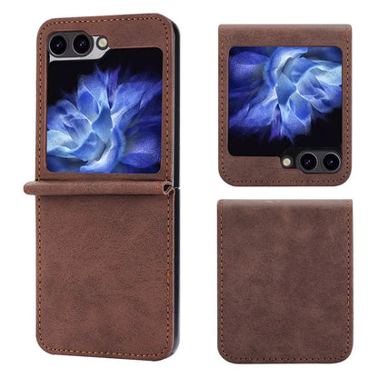 DF-05 For Samsung Galaxy Z Flip5 5G Case Shockproof PC+PU Leather Phone Cover