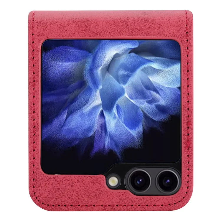 DF-05 For Samsung Galaxy Z Flip5 5G Case Shockproof PC+PU Leather Phone Cover