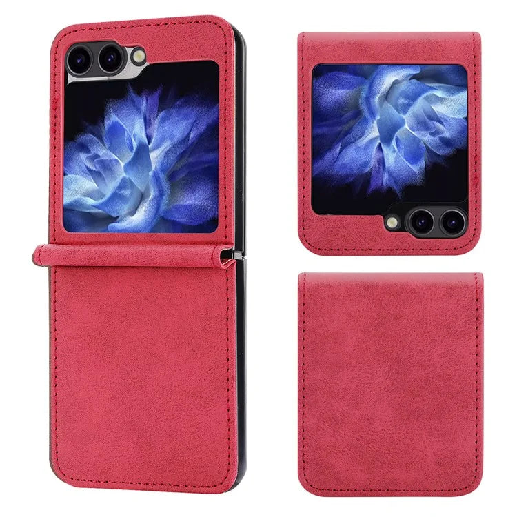 DF-05 For Samsung Galaxy Z Flip5 5G Case Shockproof PC+PU Leather Phone Cover