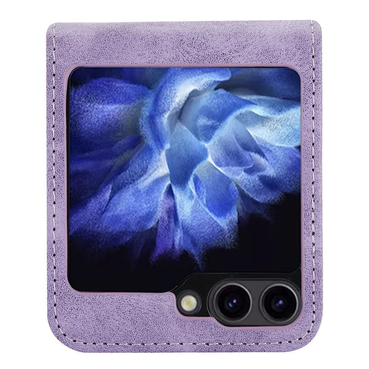 DF-05 For Samsung Galaxy Z Flip5 5G Case Shockproof PC+PU Leather Phone Cover