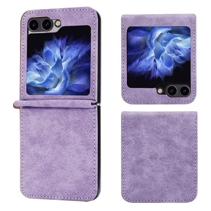 DF-05 For Samsung Galaxy Z Flip5 5G Case Shockproof PC+PU Leather Phone Cover