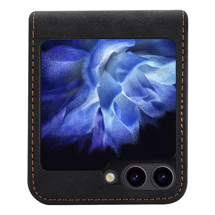 DF-05 For Samsung Galaxy Z Flip5 5G Case Shockproof PC+PU Leather Phone Cover