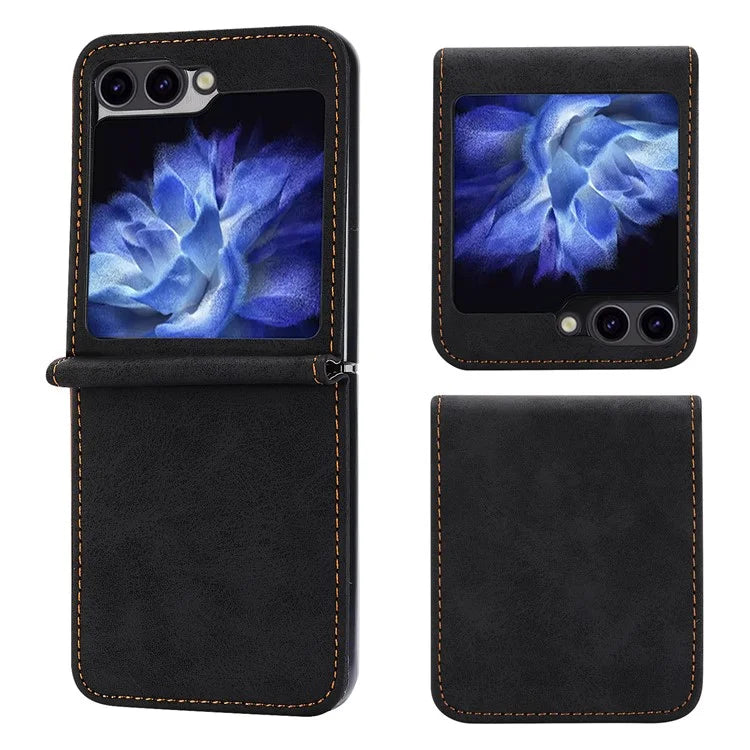 DF-05 For Samsung Galaxy Z Flip5 5G Case Shockproof PC+PU Leather Phone Cover