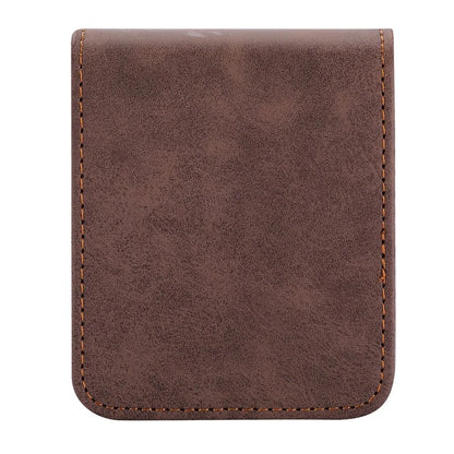 DF-05 For Samsung Galaxy Z Flip3 5G Case Solid Color PC+PU Leather Cell Phone Cover