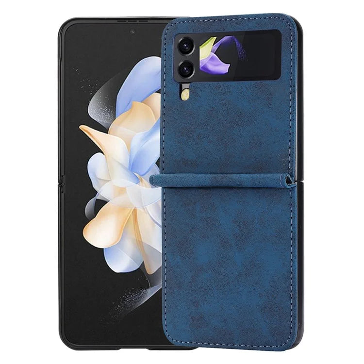 DF-05 For Samsung Galaxy Z Flip3 5G Case Solid Color PC+PU Leather Cell Phone Cover
