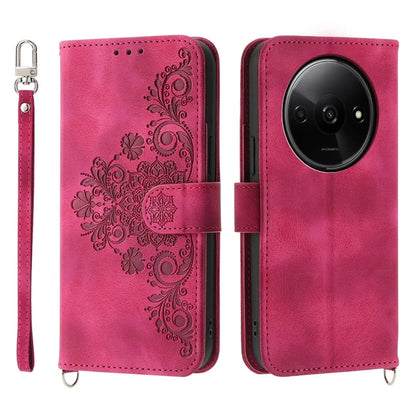 For Xiaomi Redmi A3 Leather Phone Cover Flower Pattern Case Multiple Card Slots