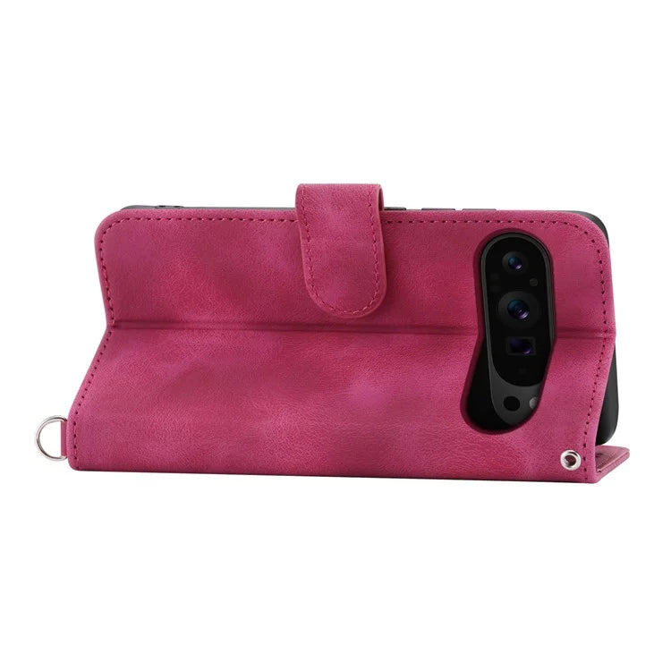 For Google Pixel 9 Pro Leather Case Flower Pattern Phone Protector with Multiple Card Slots