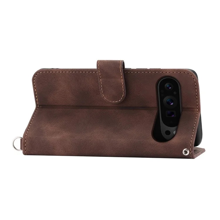 For Google Pixel 9 Pro Leather Case Flower Pattern Phone Protector with Multiple Card Slots