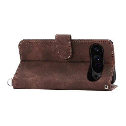 For Google Pixel 9 Pro Leather Case Flower Pattern Phone Protector with Multiple Card Slots