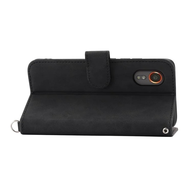For Samsung Galaxy Xcover 7 PU Leather Phone Case Flower Pattern Cover with Multiple Card Slots