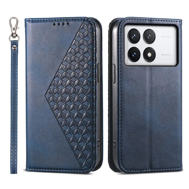 For Xiaomi Redmi K70E 5G / Poco X6 Pro 5G Imprinted Wallet Phone Stand Case PU Leather+TPU Cell Phone Cover