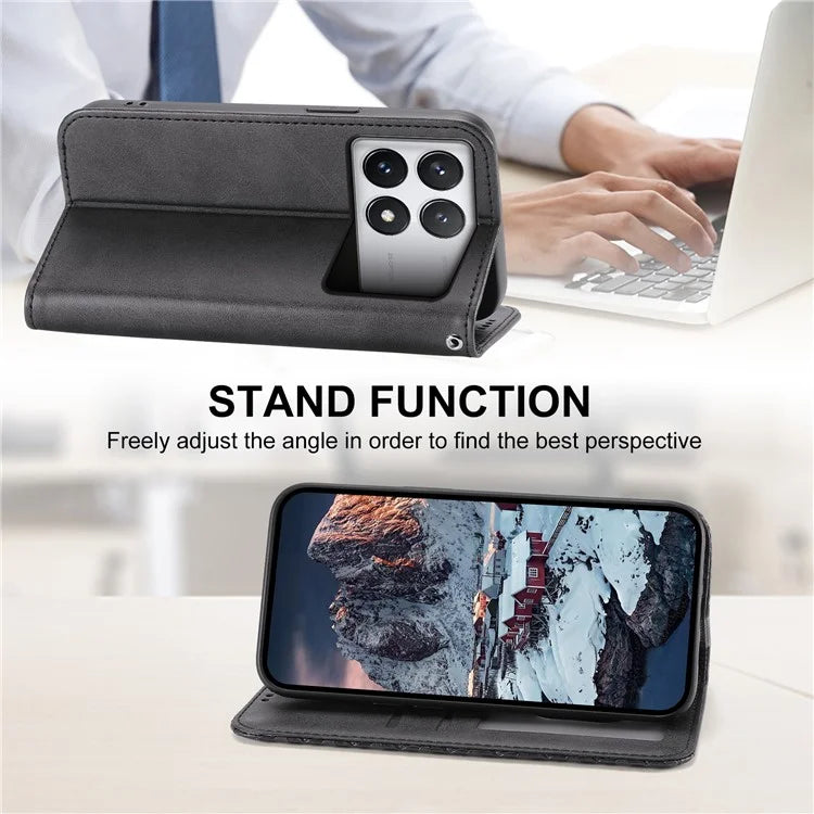 For Xiaomi Redmi K70E 5G / Poco X6 Pro 5G Imprinted Wallet Phone Stand Case PU Leather+TPU Cell Phone Cover